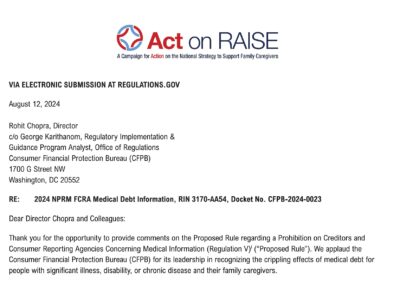 CFPB Caregiver Medical Debt letter (2024)
